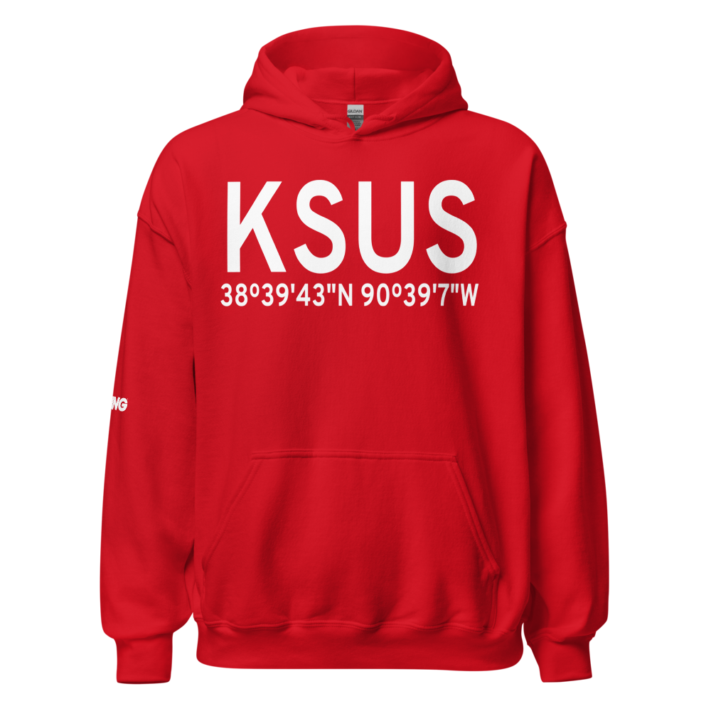 Spirit of St Louis Airport (KSUS) ICAO Hoodie Sweatshirt 