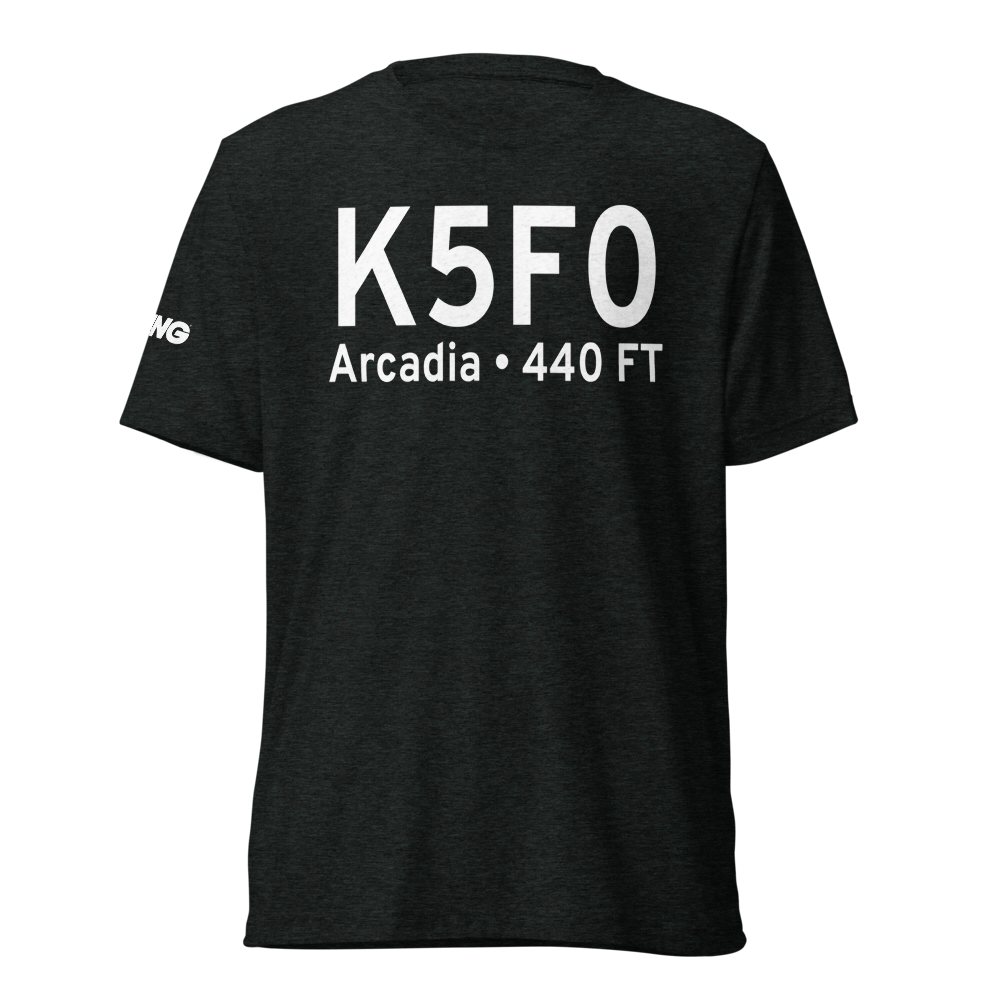 Arcadia Bienville Parish Airport (K5F0) ICAO Tri-blend T-Shirt 
