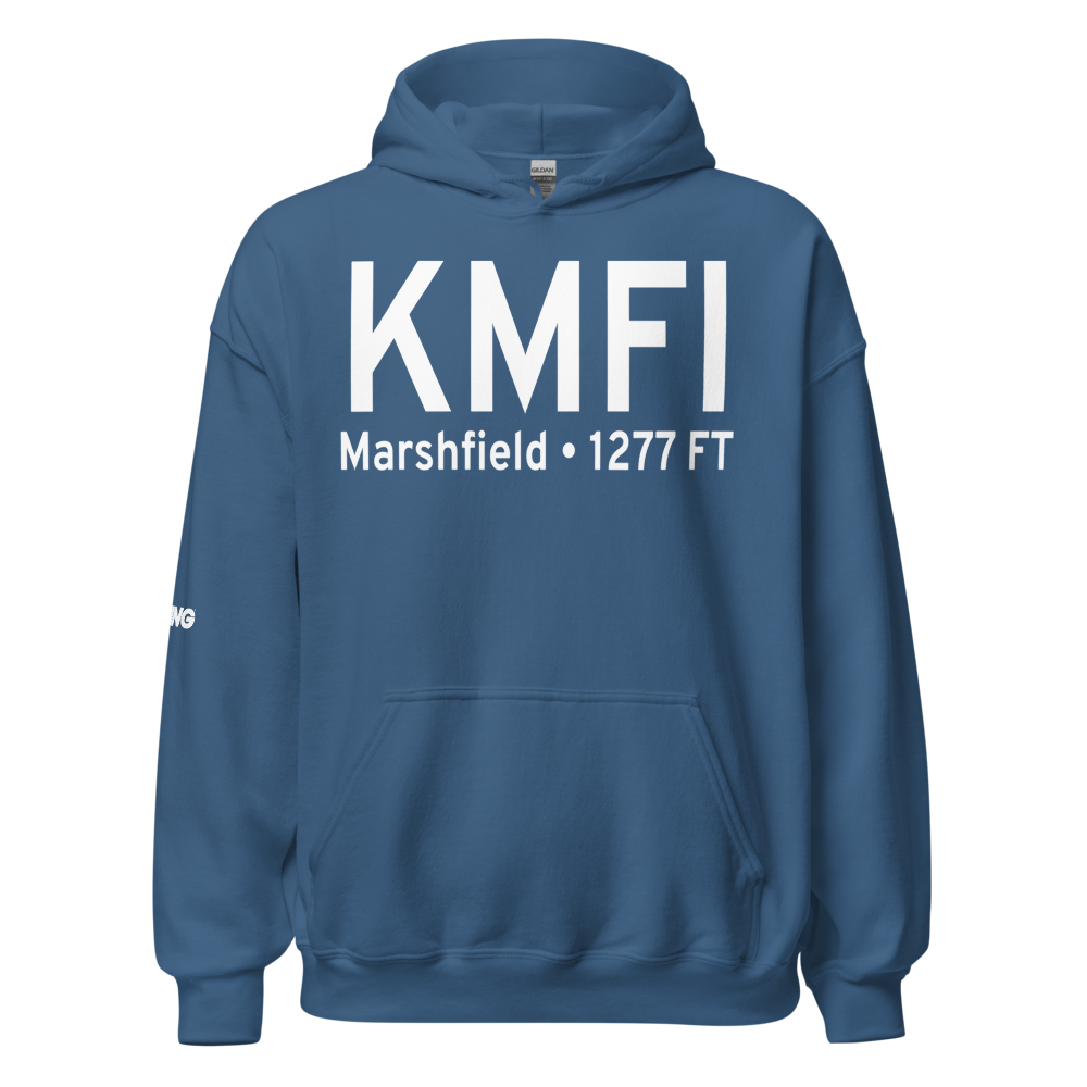 Marshfield Municipal Airport (KMFI) ICAO Hoodie Sweatshirt 