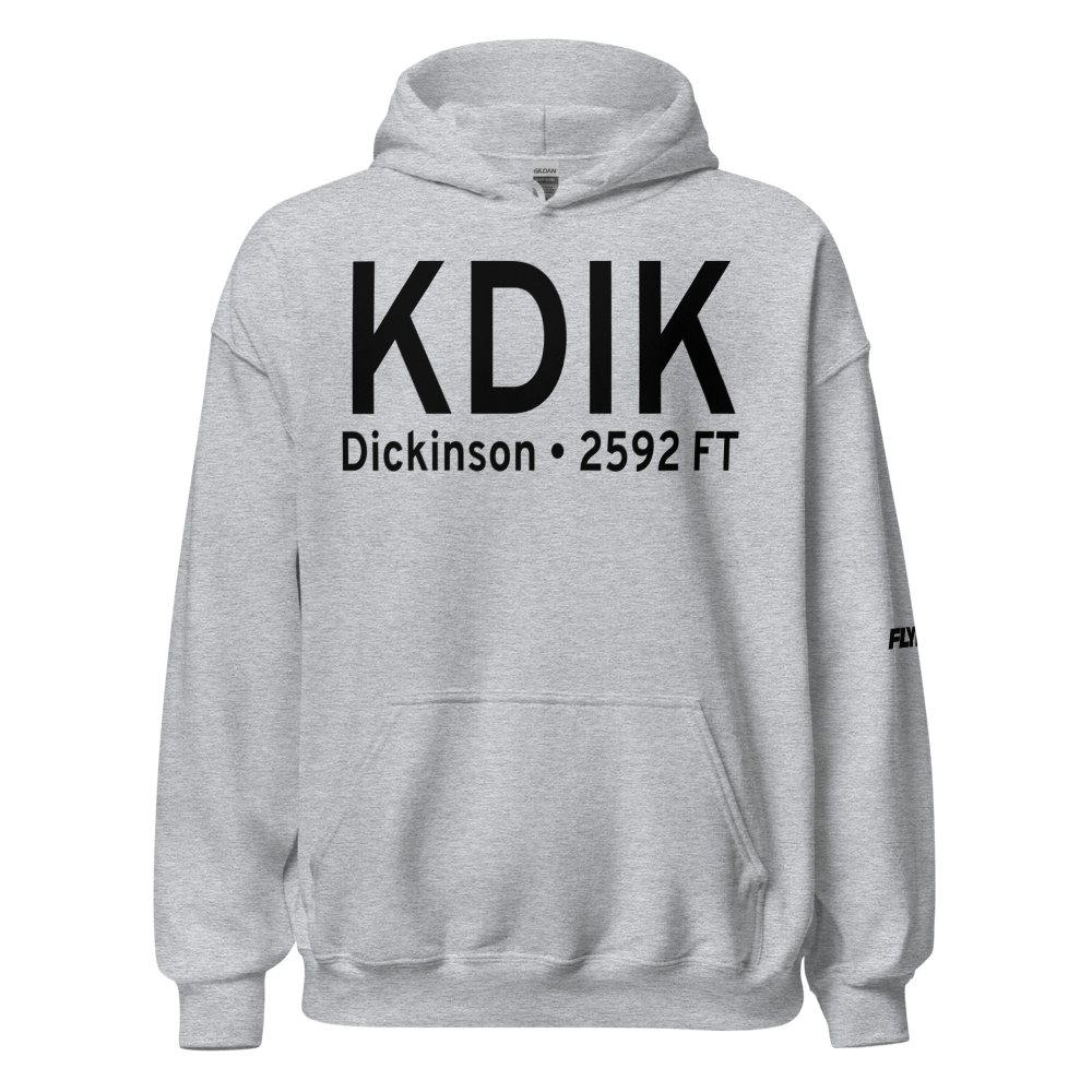 Dickinson Theodore Roosevelt Regional Airport (KDIK) ICAO Hoodie Sweatshirt 