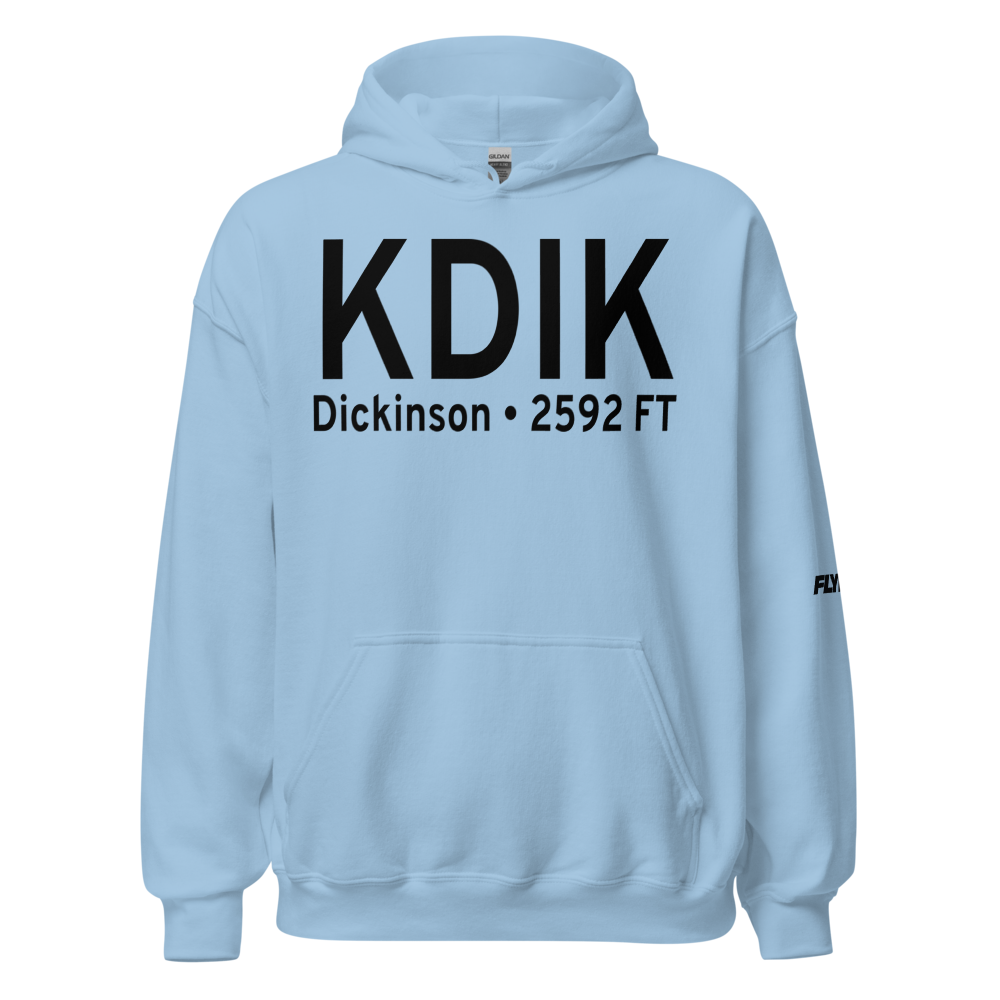 Dickinson Theodore Roosevelt Regional Airport (KDIK) ICAO Hoodie Sweatshirt 