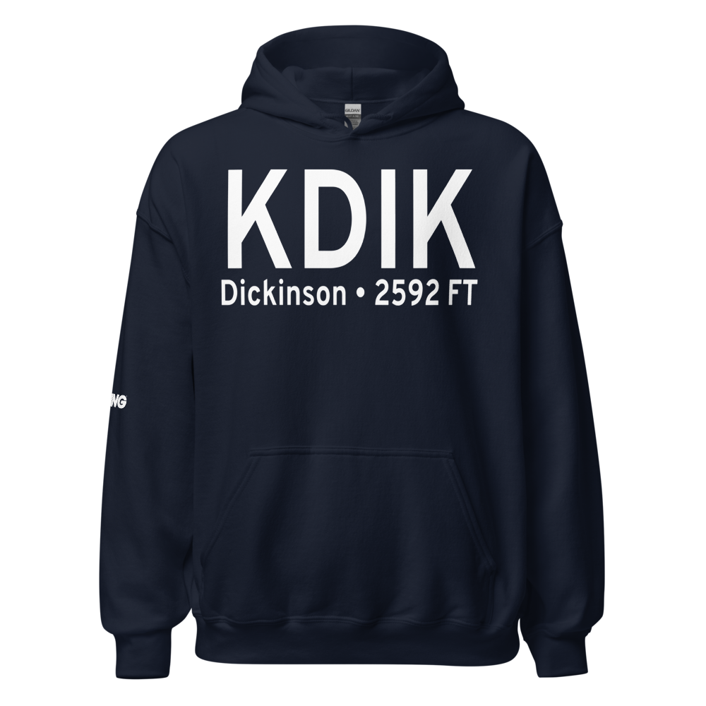 Dickinson Theodore Roosevelt Regional Airport (KDIK) ICAO Hoodie Sweatshirt 