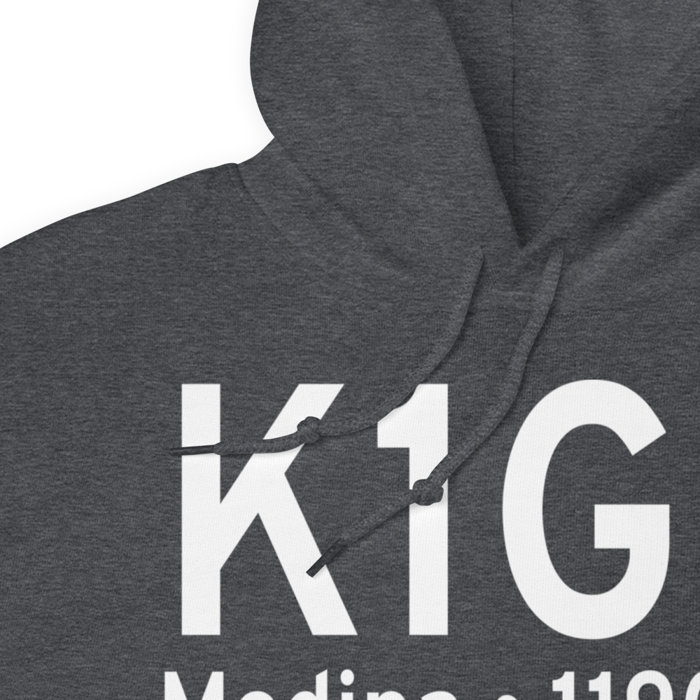 Medina Municipal Airport (K1G5) ICAO Hoodie Sweatshirt 