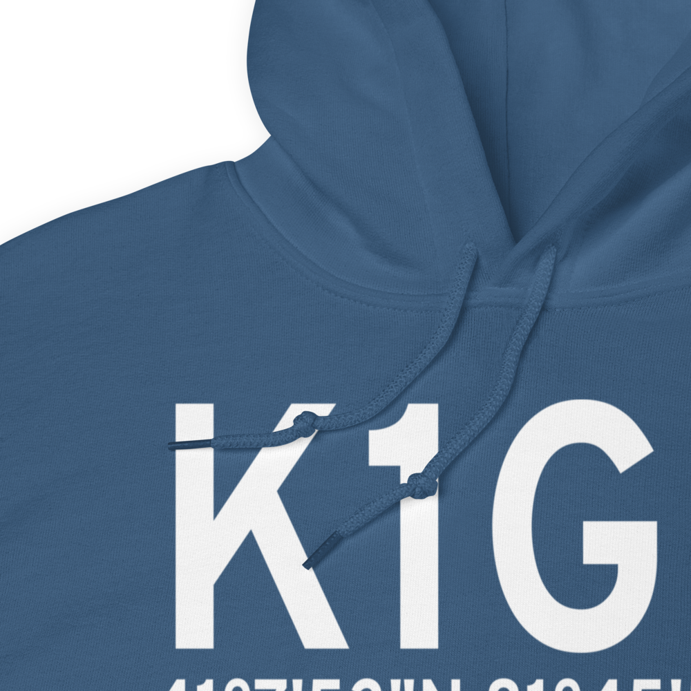 Medina Municipal Airport (K1G5) ICAO Hoodie Sweatshirt 