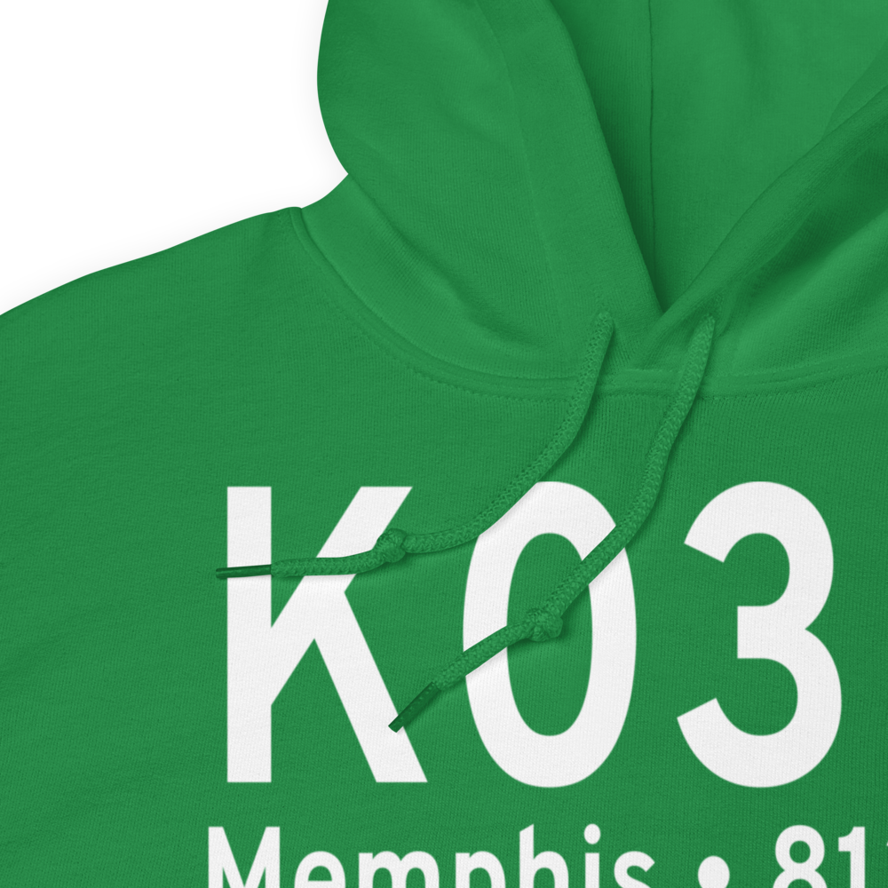 Memphis Memorial Airport (K03D) ICAO Hoodie Sweatshirt 