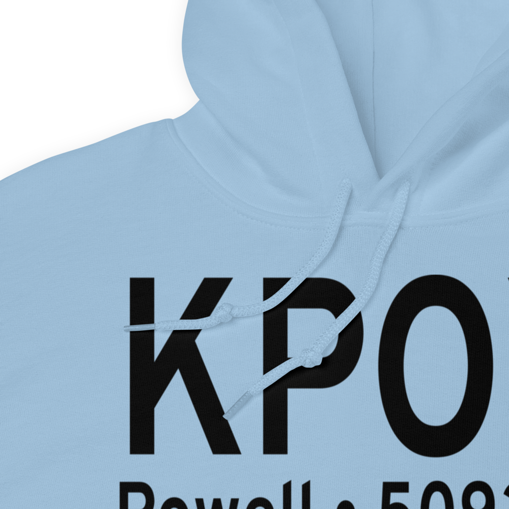 Powell Municipal Airport (KPOY) ICAO Hoodie Sweatshirt 