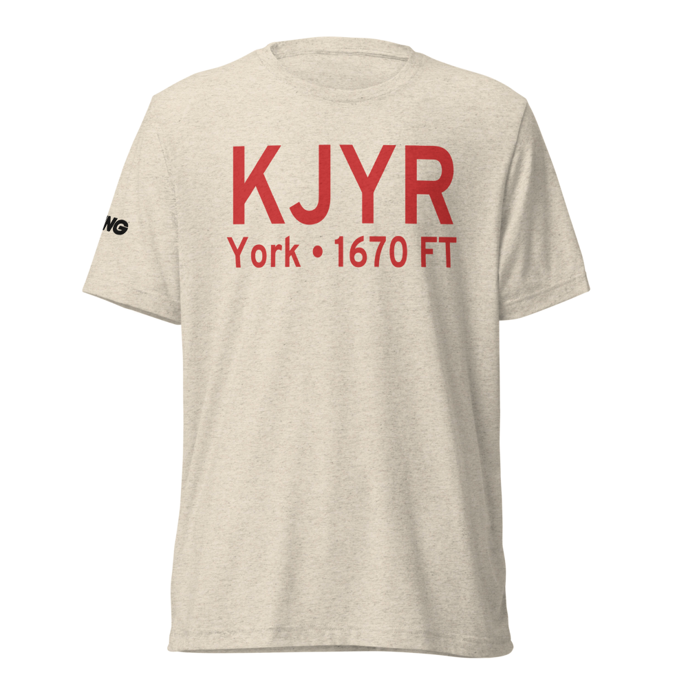 York Municipal Airport (KJYR) ICAO Tri-blend T-Shirt 