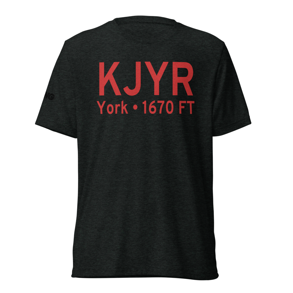 York Municipal Airport (KJYR) ICAO Tri-blend T-Shirt 
