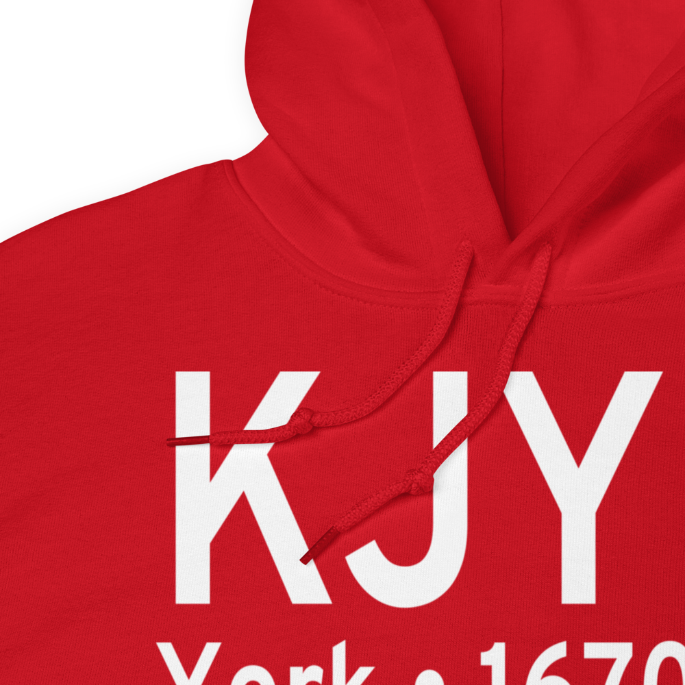 York Municipal Airport (KJYR) ICAO Hoodie Sweatshirt 