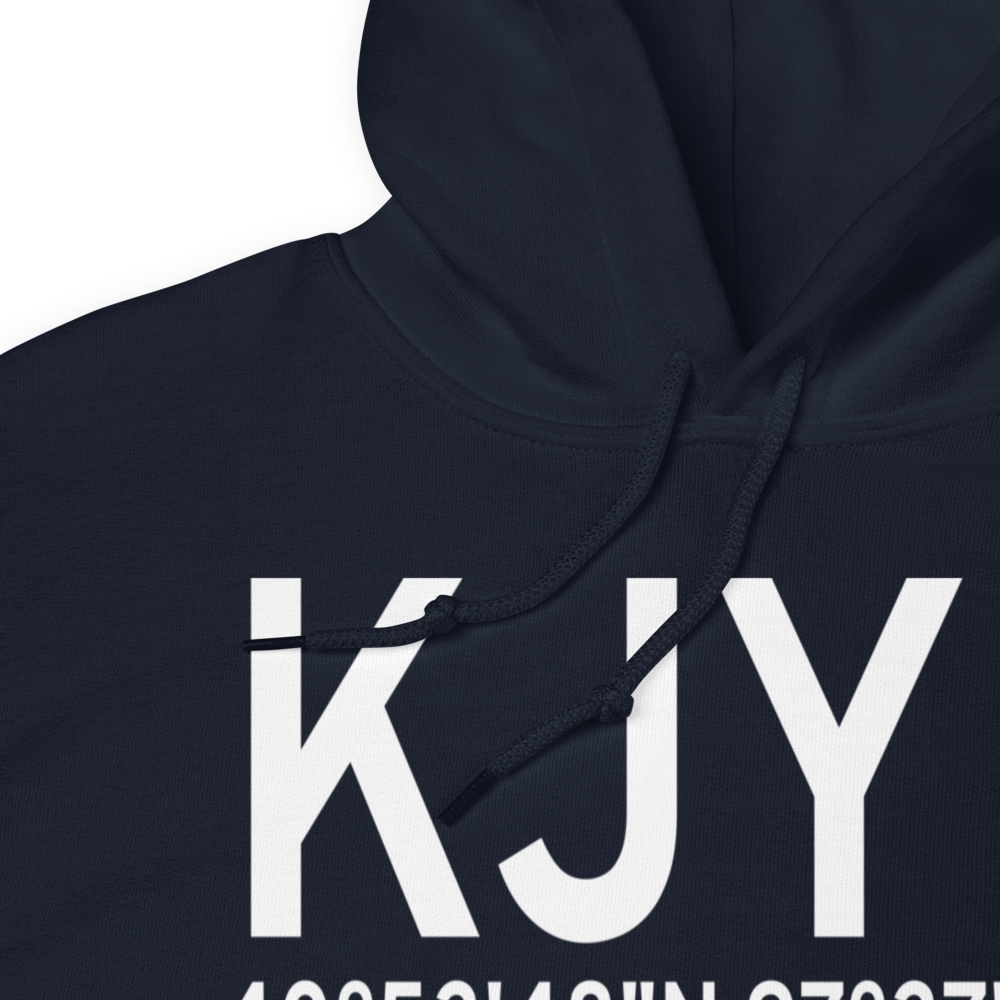 York Municipal Airport (KJYR) ICAO Hoodie Sweatshirt 