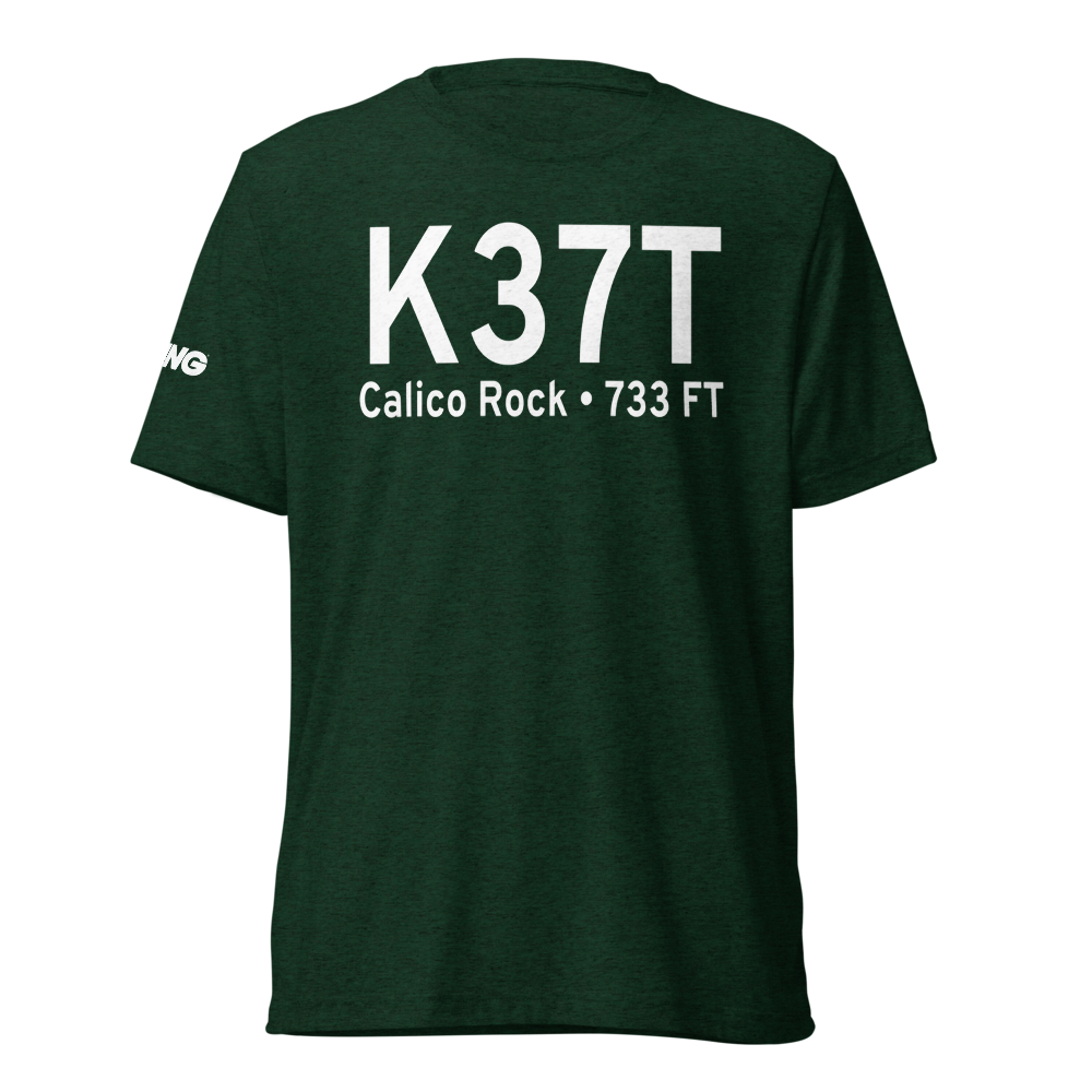 Calico Rock Izard County Airport (K37T) ICAO Tri-blend T-Shirt 