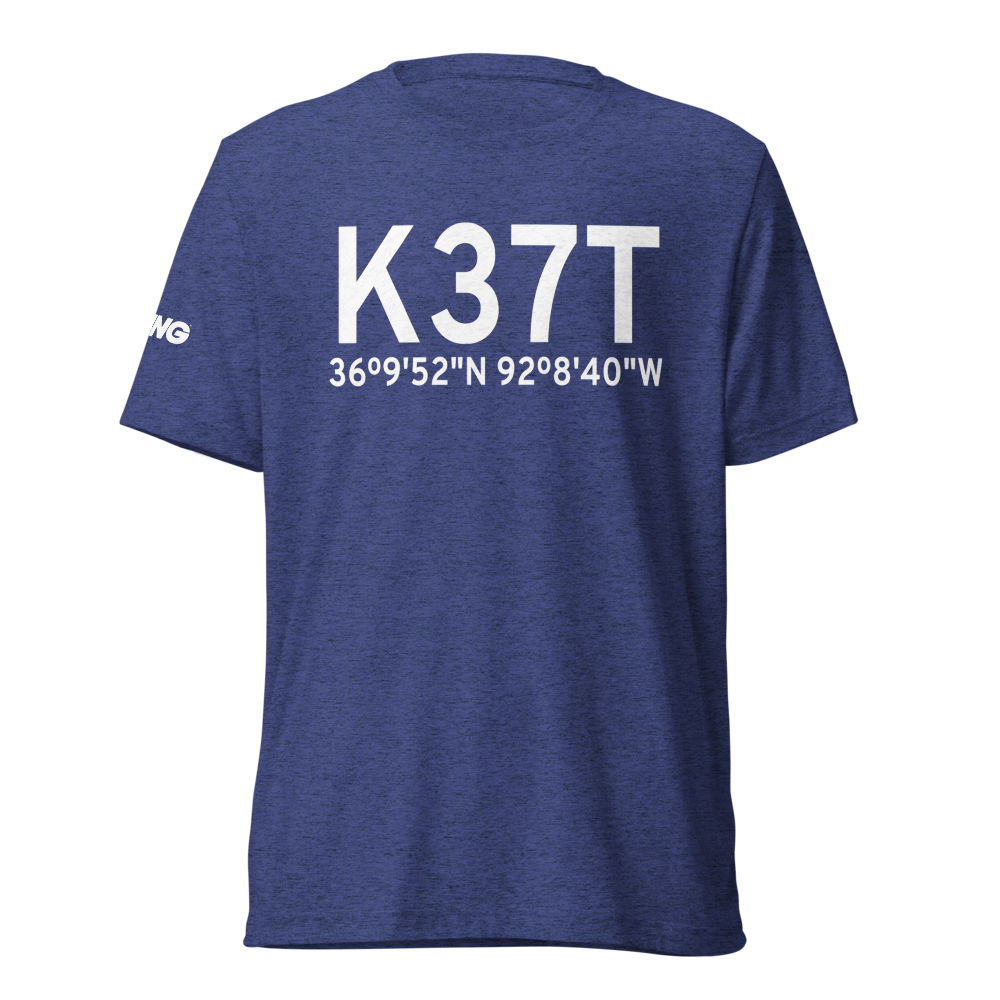 Calico Rock Izard County Airport (K37T) ICAO Tri-blend T-Shirt 