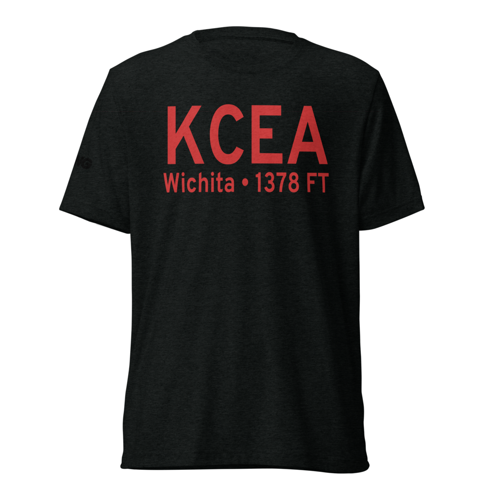 Cessna Aircraft Field (KCEA) ICAO Tri-blend T-Shirt 