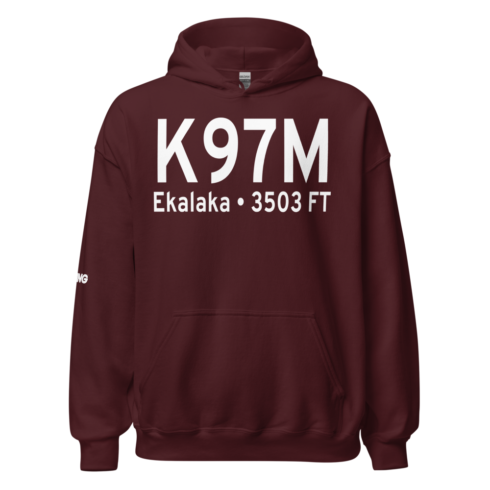 Ekalaka Airport (K97M) ICAO Hoodie Sweatshirt 