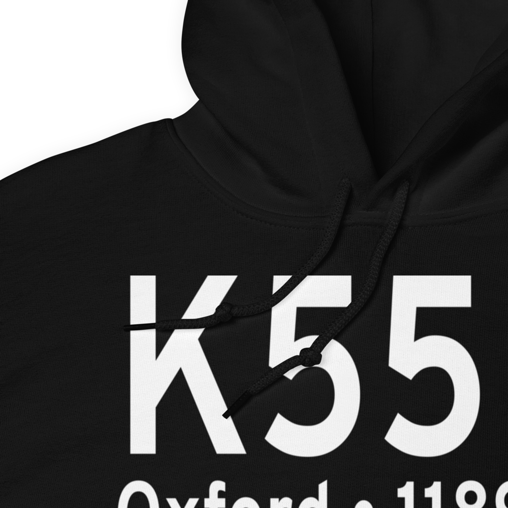 Oxford Municipal Airport (K55K) ICAO Hoodie Sweatshirt 