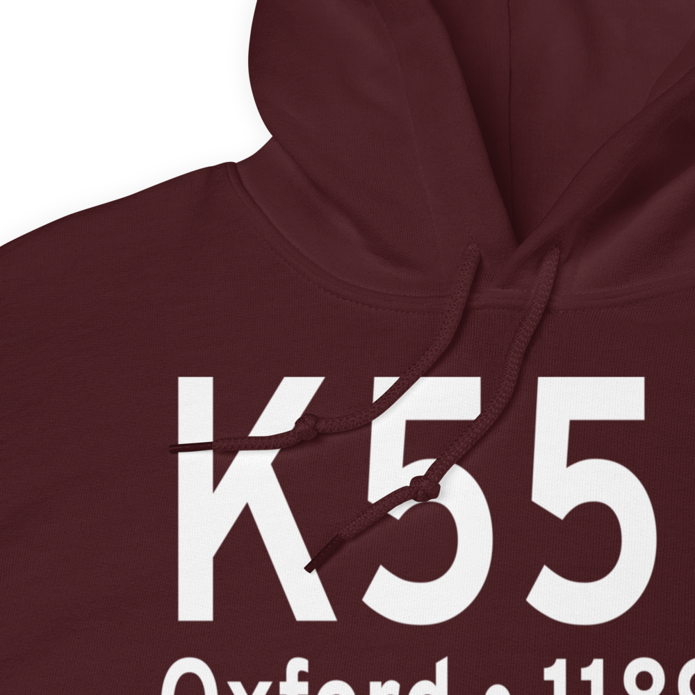 Oxford Municipal Airport (K55K) ICAO Hoodie Sweatshirt 