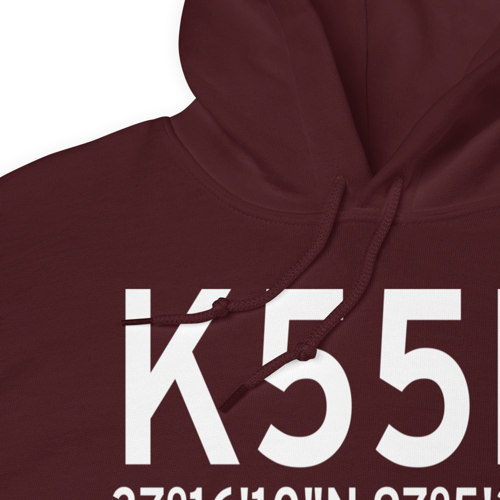 Oxford Municipal Airport (K55K) ICAO Hoodie Sweatshirt 
