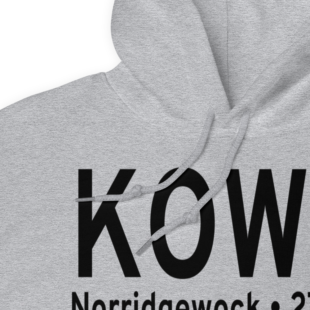 Central Maine Airport of Norridgewock (KOWK) ICAO Hoodie Sweatshirt 