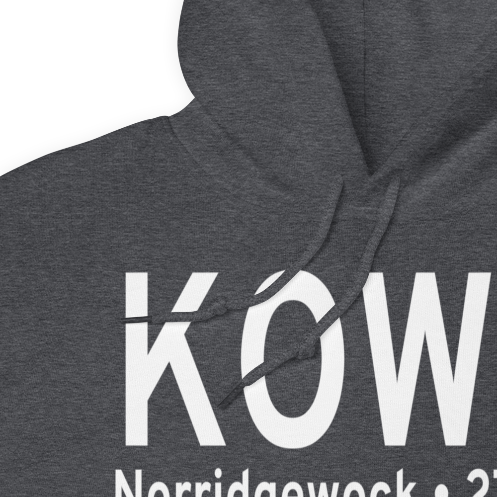 Central Maine Airport of Norridgewock (KOWK) ICAO Hoodie Sweatshirt 