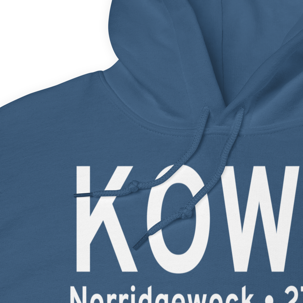 Central Maine Airport of Norridgewock (KOWK) ICAO Hoodie Sweatshirt 