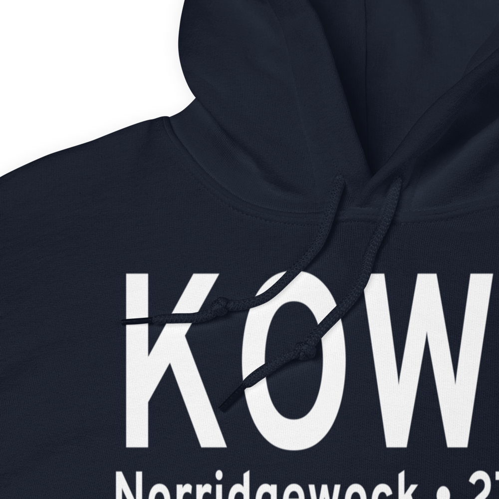 Central Maine Airport of Norridgewock (KOWK) ICAO Hoodie Sweatshirt 
