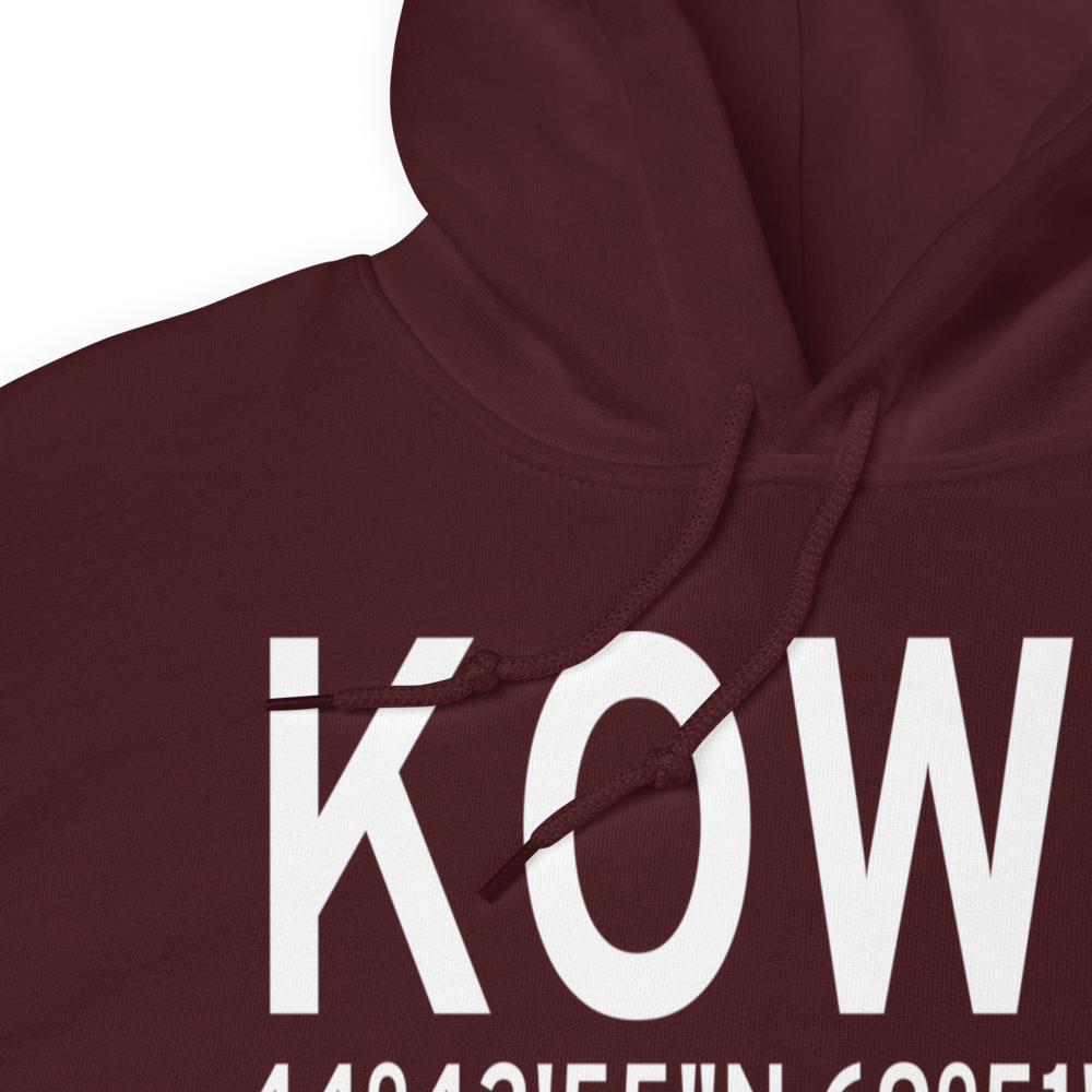 Central Maine Airport of Norridgewock (KOWK) ICAO Hoodie Sweatshirt 