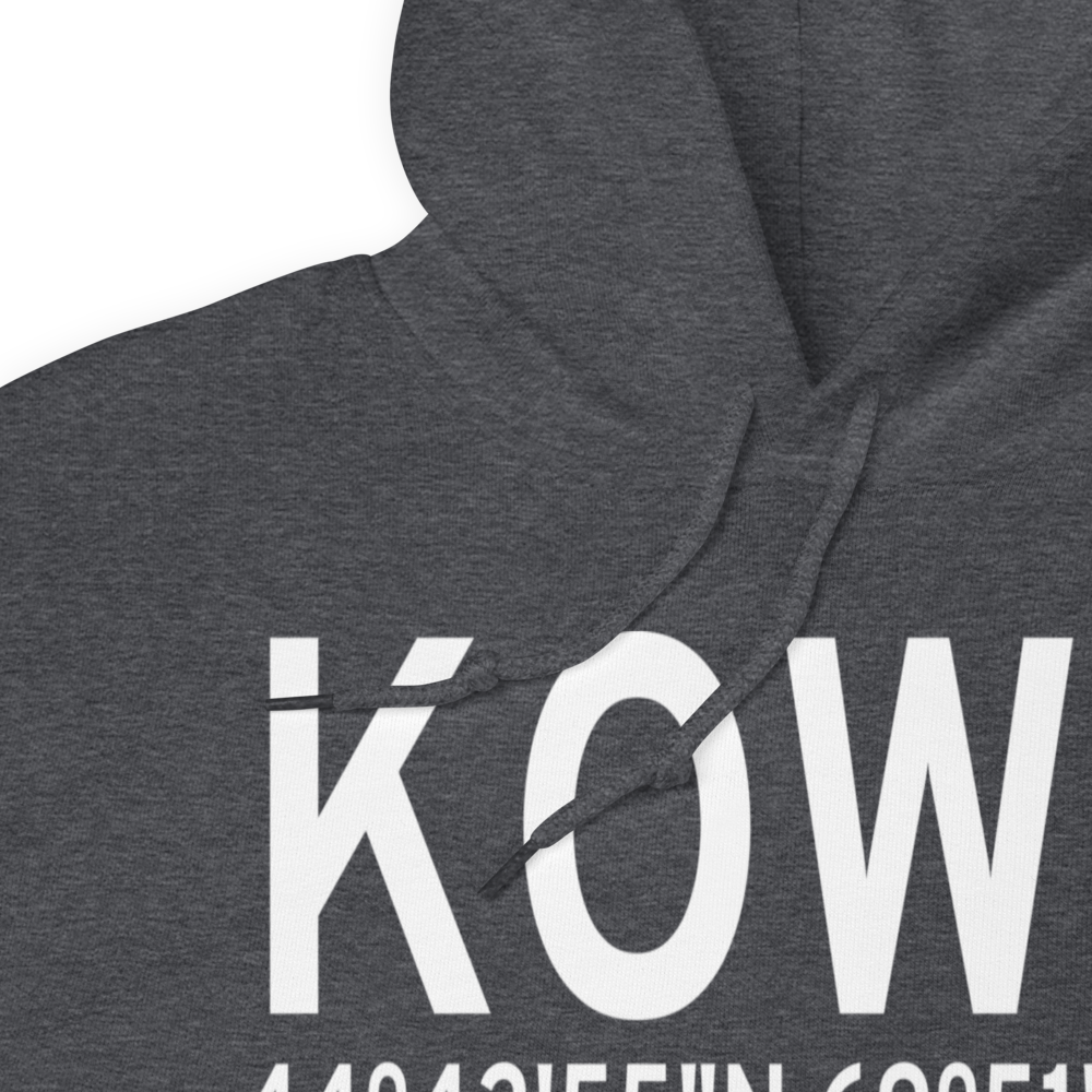 Central Maine Airport of Norridgewock (KOWK) ICAO Hoodie Sweatshirt 