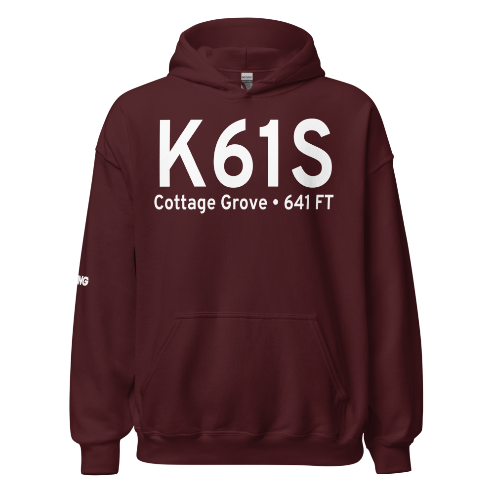 Cottage Grove State Airport (K61S) ICAO Hoodie Sweatshirt 