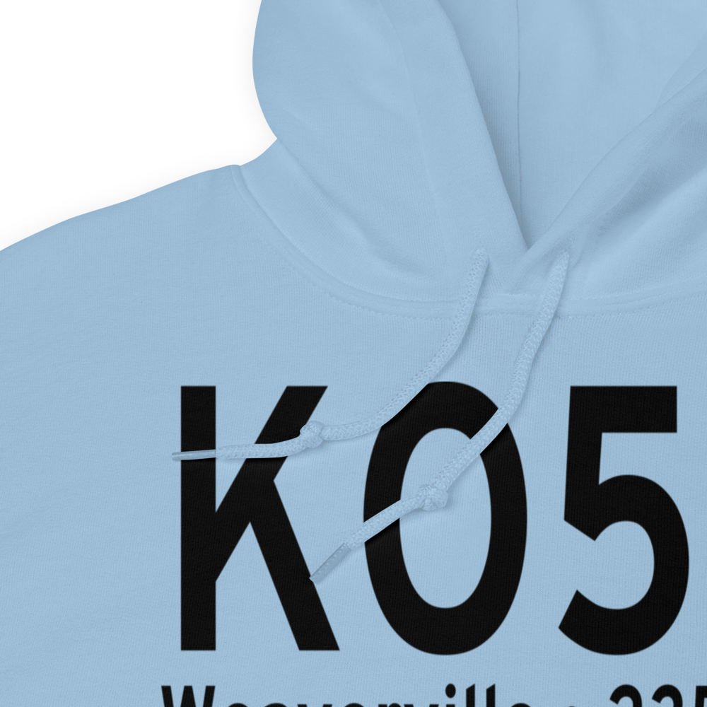 Lonnie Pool Field Weaverville Airport (KO54) ICAO Hoodie Sweatshirt 