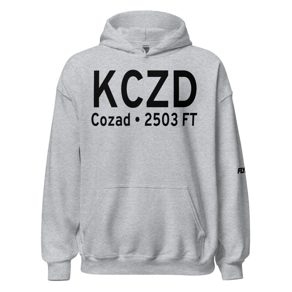 Cozad Municipal Airport (KCZD) ICAO Hoodie Sweatshirt 