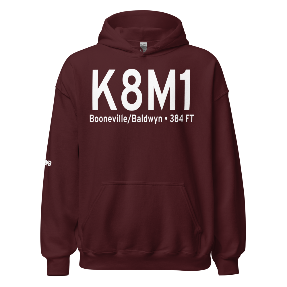 Booneville Baldwyn Airport (K8M1) ICAO Hoodie Sweatshirt 