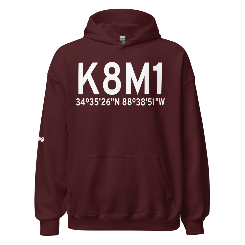 Booneville Baldwyn Airport (K8M1) ICAO Hoodie Sweatshirt 