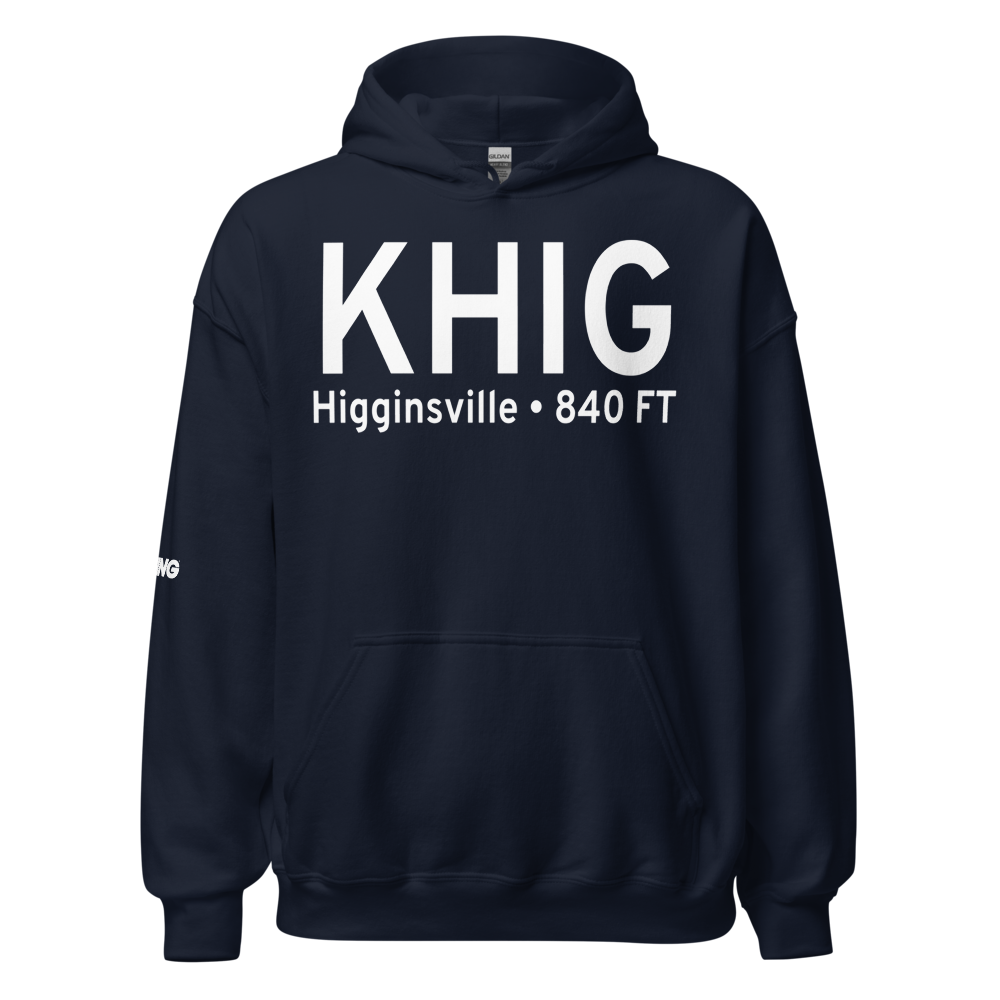 Higginsville Industrial Municipal Airport (KHIG) ICAO Hoodie Sweatshirt 