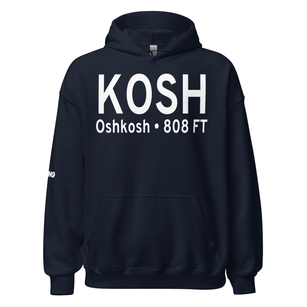 Wittman Regional Airport (KOSH) ICAO Hoodie Sweatshirt 