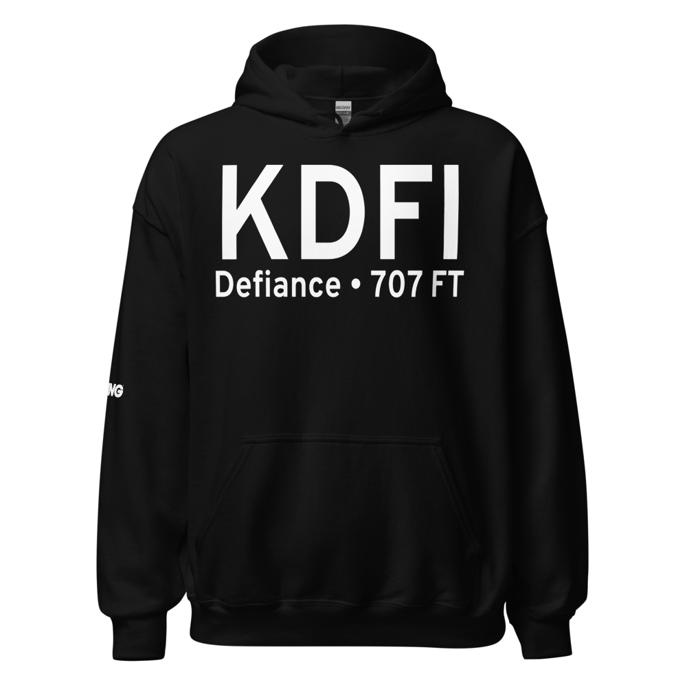 Defiance Memorial Airport (KDFI) ICAO Hoodie Sweatshirt 