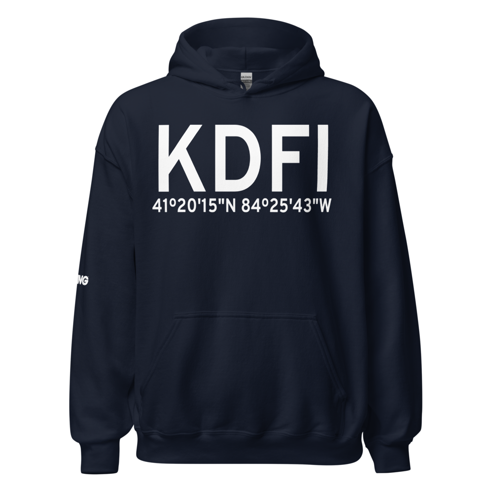 Defiance Memorial Airport (KDFI) ICAO Hoodie Sweatshirt 