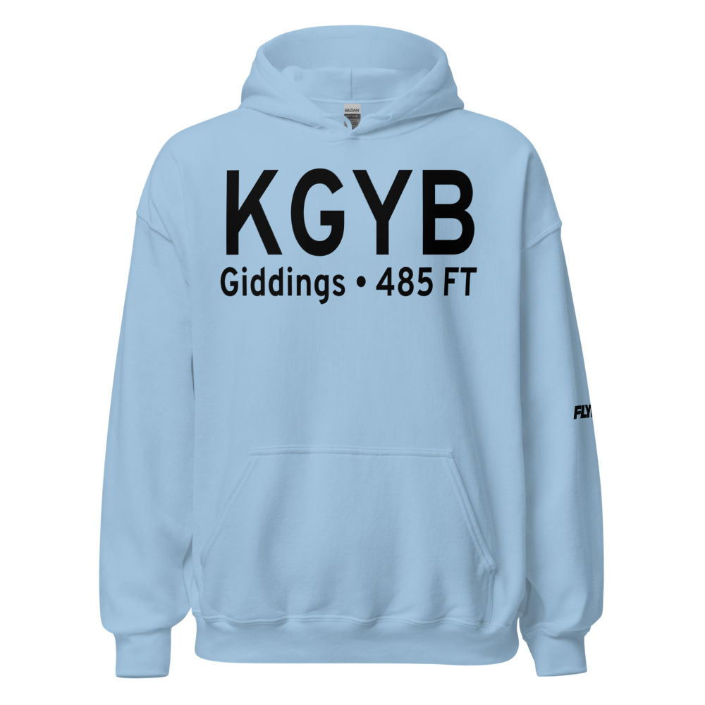 Giddings-Lee County Airport (KGYB) ICAO Hoodie Sweatshirt 