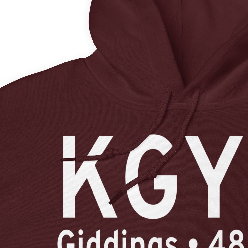 Giddings-Lee County Airport (KGYB) ICAO Hoodie Sweatshirt 
