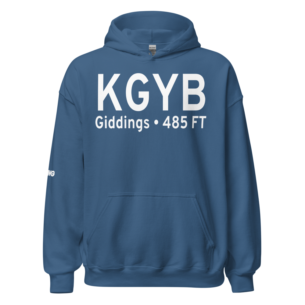 Giddings-Lee County Airport (KGYB) ICAO Hoodie Sweatshirt 