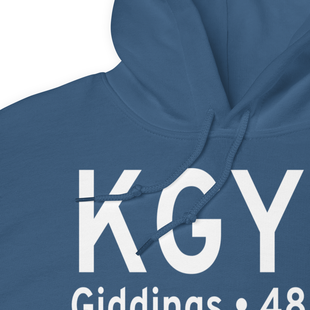 Giddings-Lee County Airport (KGYB) ICAO Hoodie Sweatshirt 