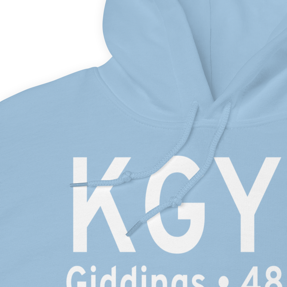 Giddings-Lee County Airport (KGYB) ICAO Hoodie Sweatshirt 