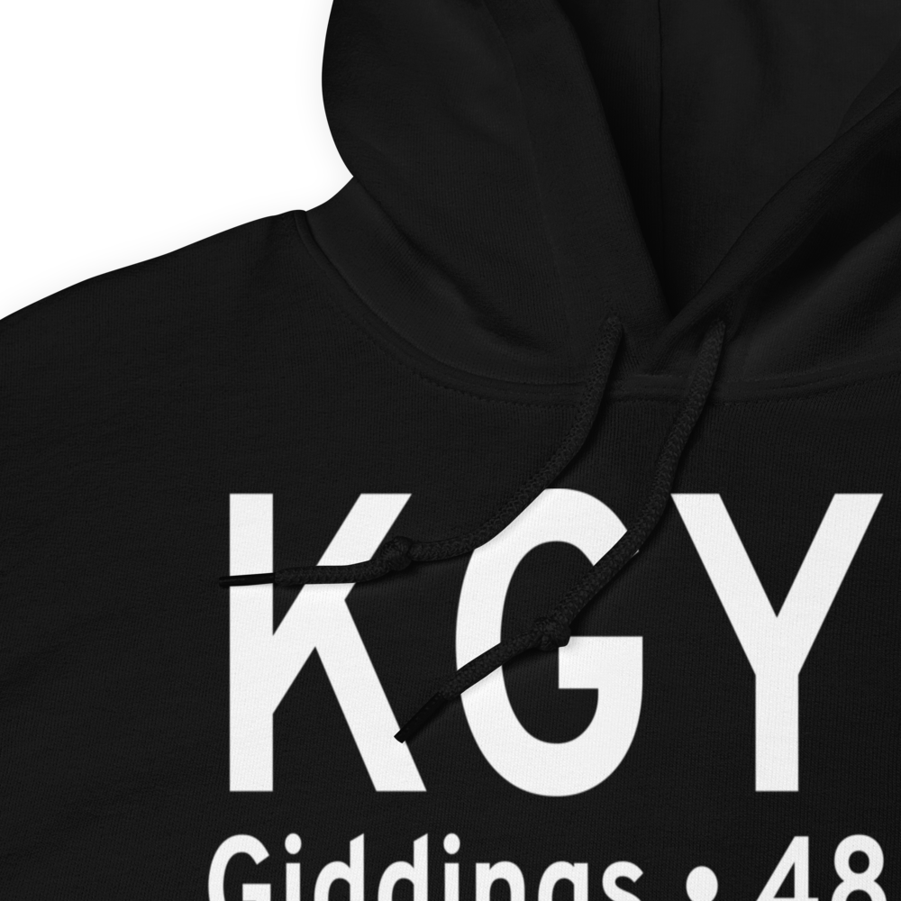 Giddings-Lee County Airport (KGYB) ICAO Hoodie Sweatshirt 