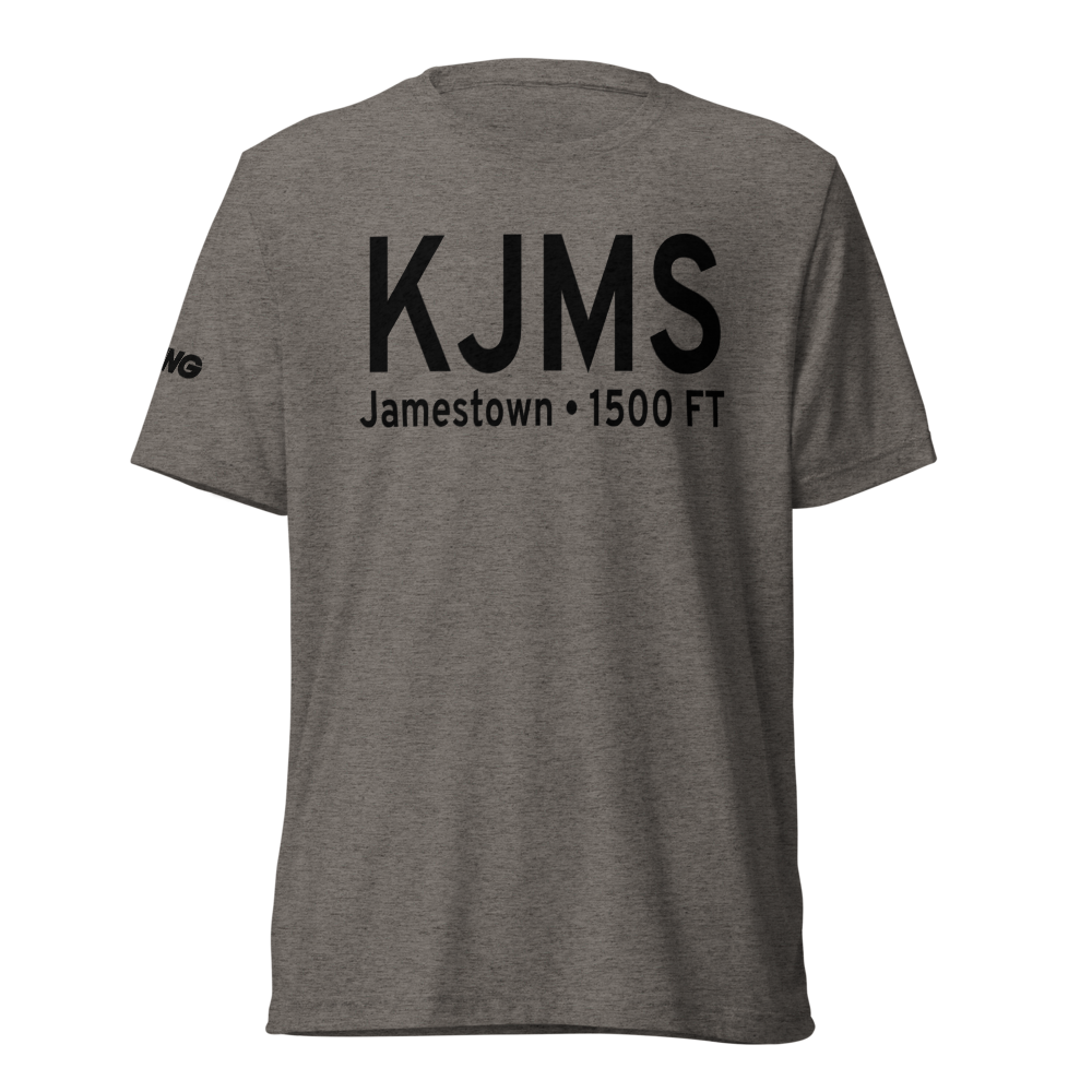 Jamestown Regional Airport (KJMS) ICAO Tri-blend T-Shirt 