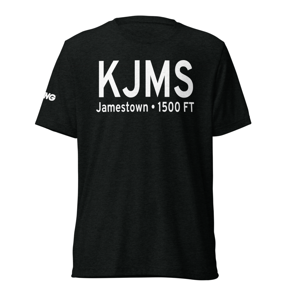 Jamestown Regional Airport (KJMS) ICAO Tri-blend T-Shirt 