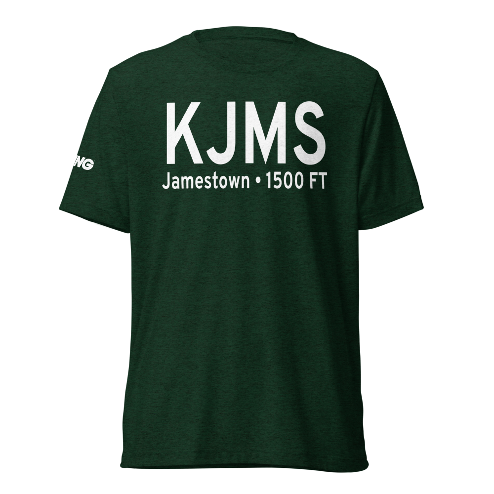 Jamestown Regional Airport (KJMS) ICAO Tri-blend T-Shirt 