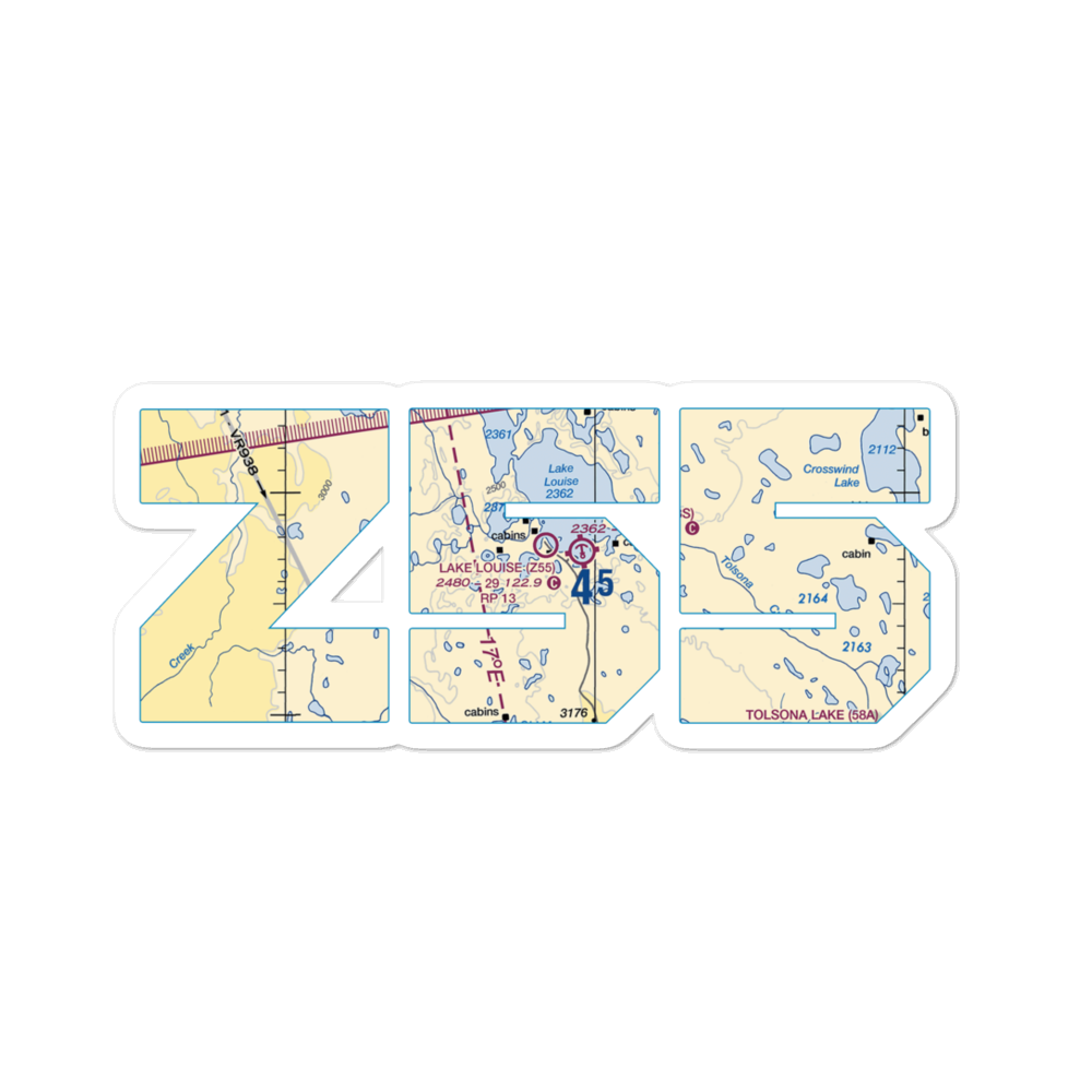 Lake Louise Airport (Z55) VFR Sectional Sticker 