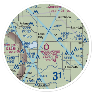 Home Acres Sky Ranch Airport (Y91) VFR Sectional Sticker (20 mile)