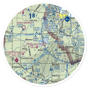 Green Lake Airport (Y88) VFR Sectional Sticker (30 mile)