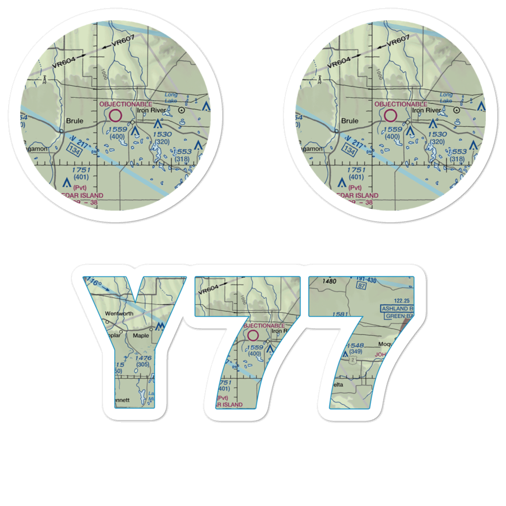 Bayfield County Airport (Y77) VFR Sectional Sticker Pack 