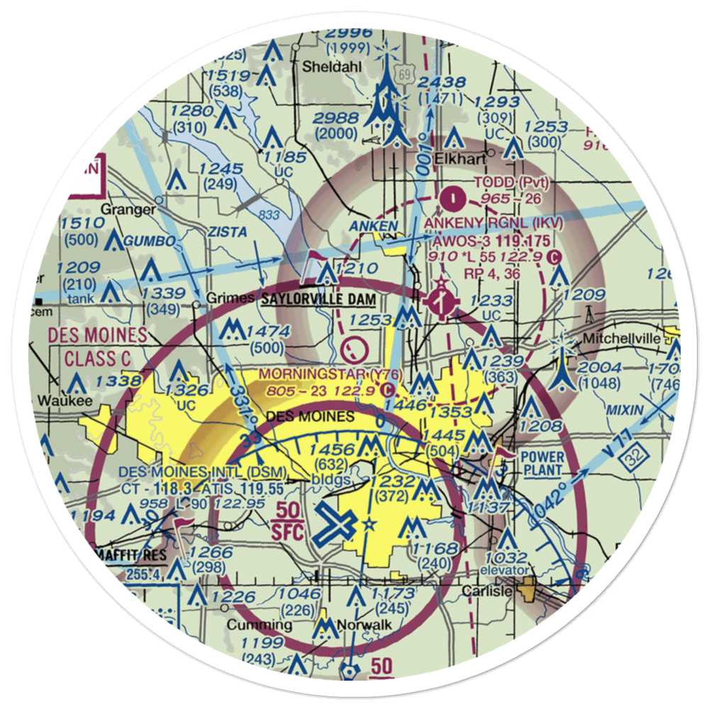 Morningstar Field (Y76) VFR Sectional Sticker (30 mile) 